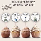 60th Birthday Cupcake Toppers Man