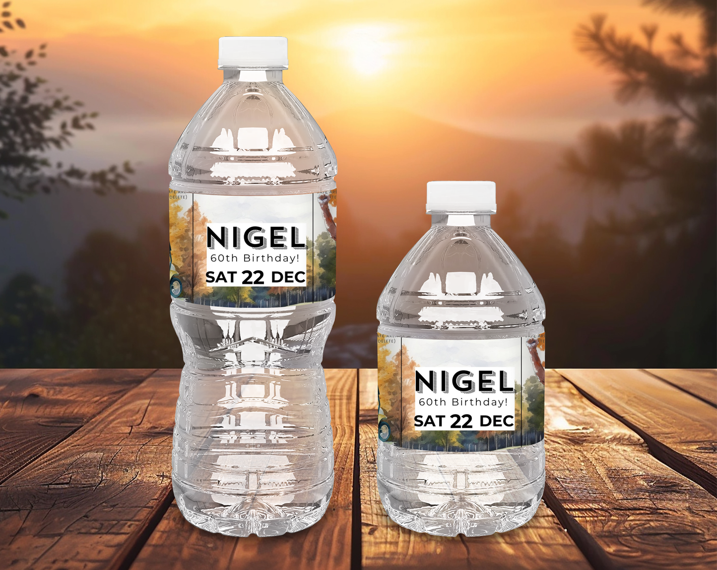 60th Birthday Water Bottle Label
