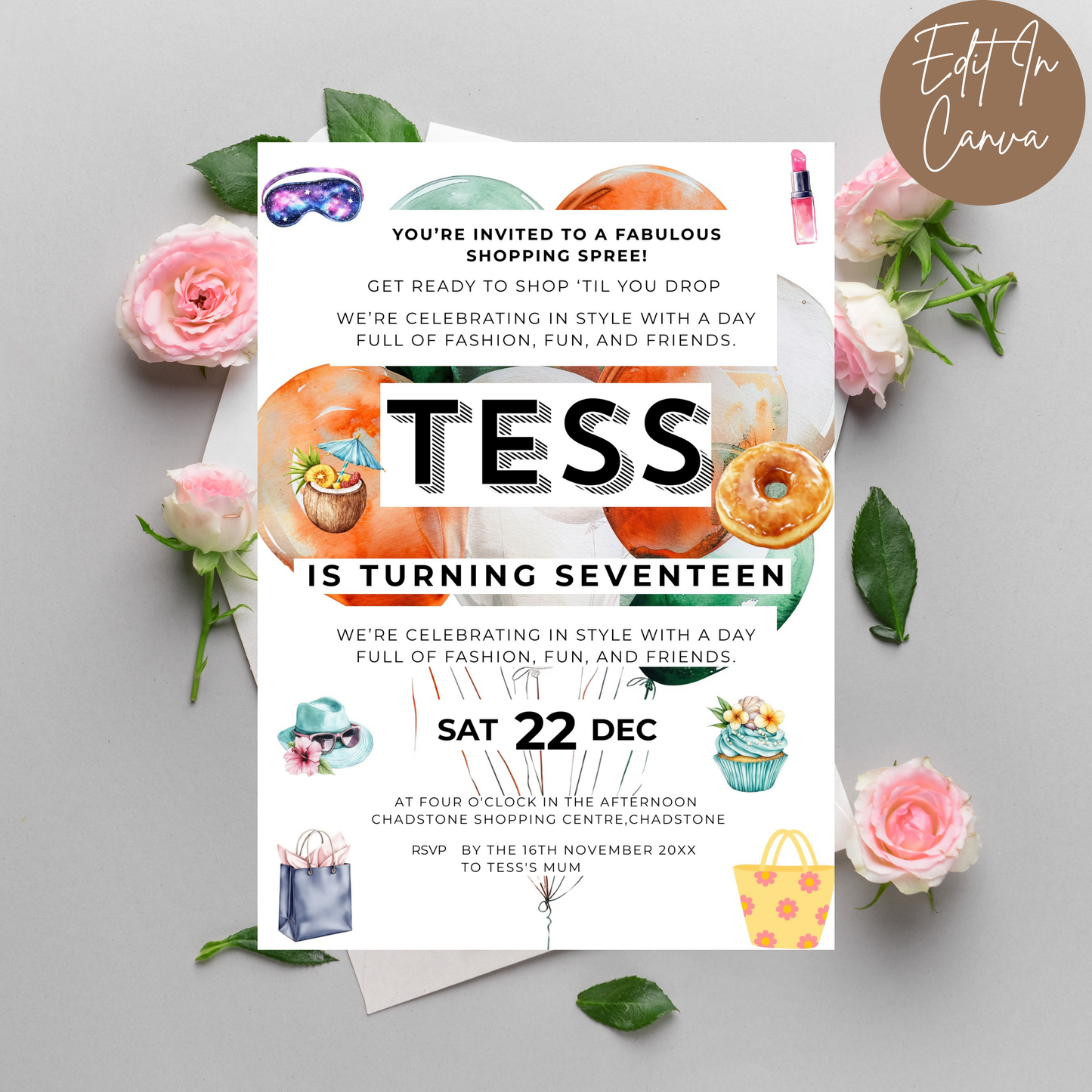17th Birthday Invitation Female