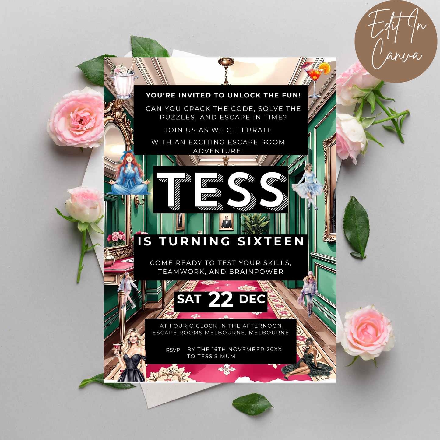 16th Birthday invitation