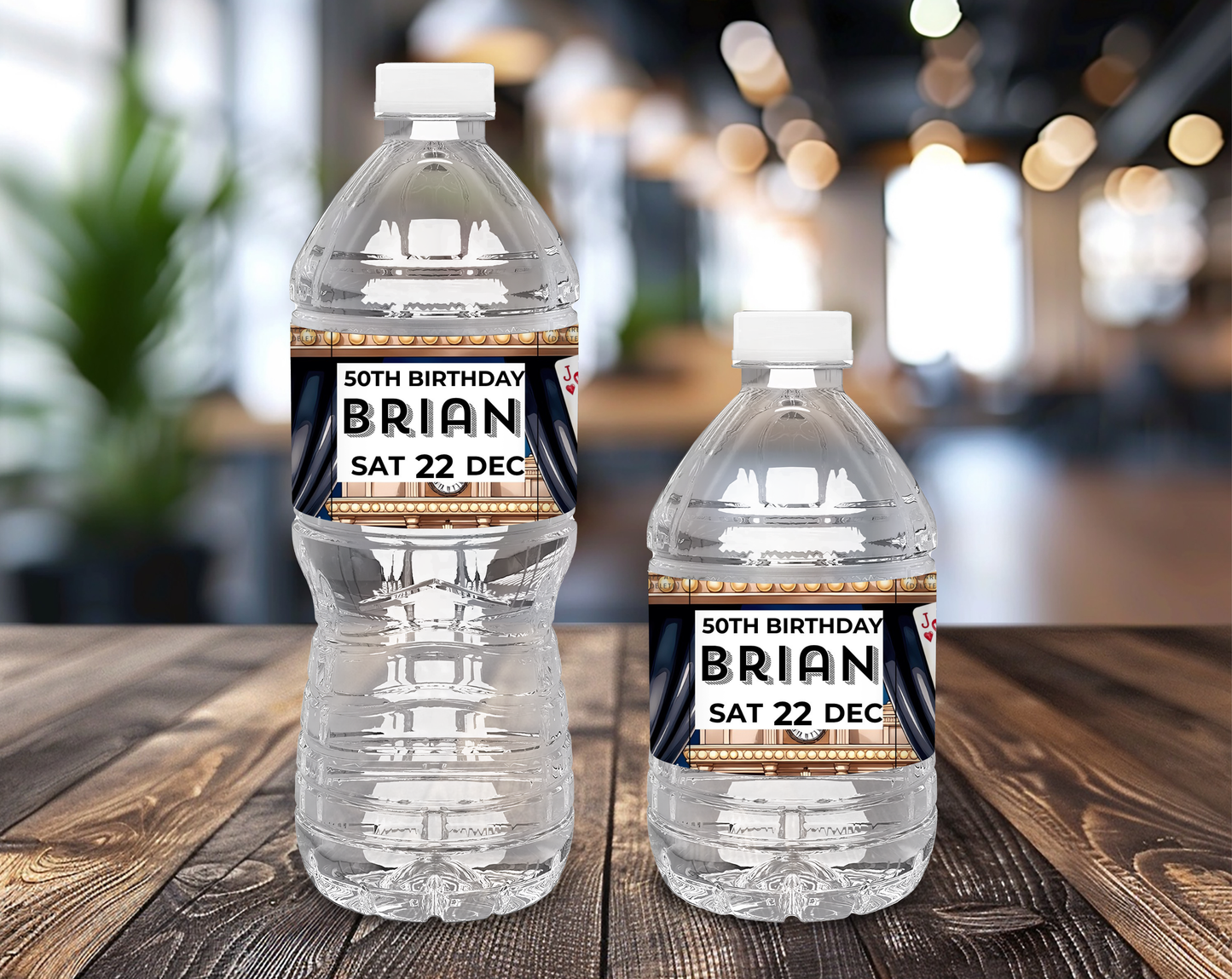 50th Birthday Water Bottle Label Male