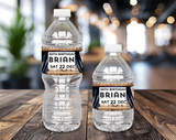 50th Birthday Water Bottle Label Male