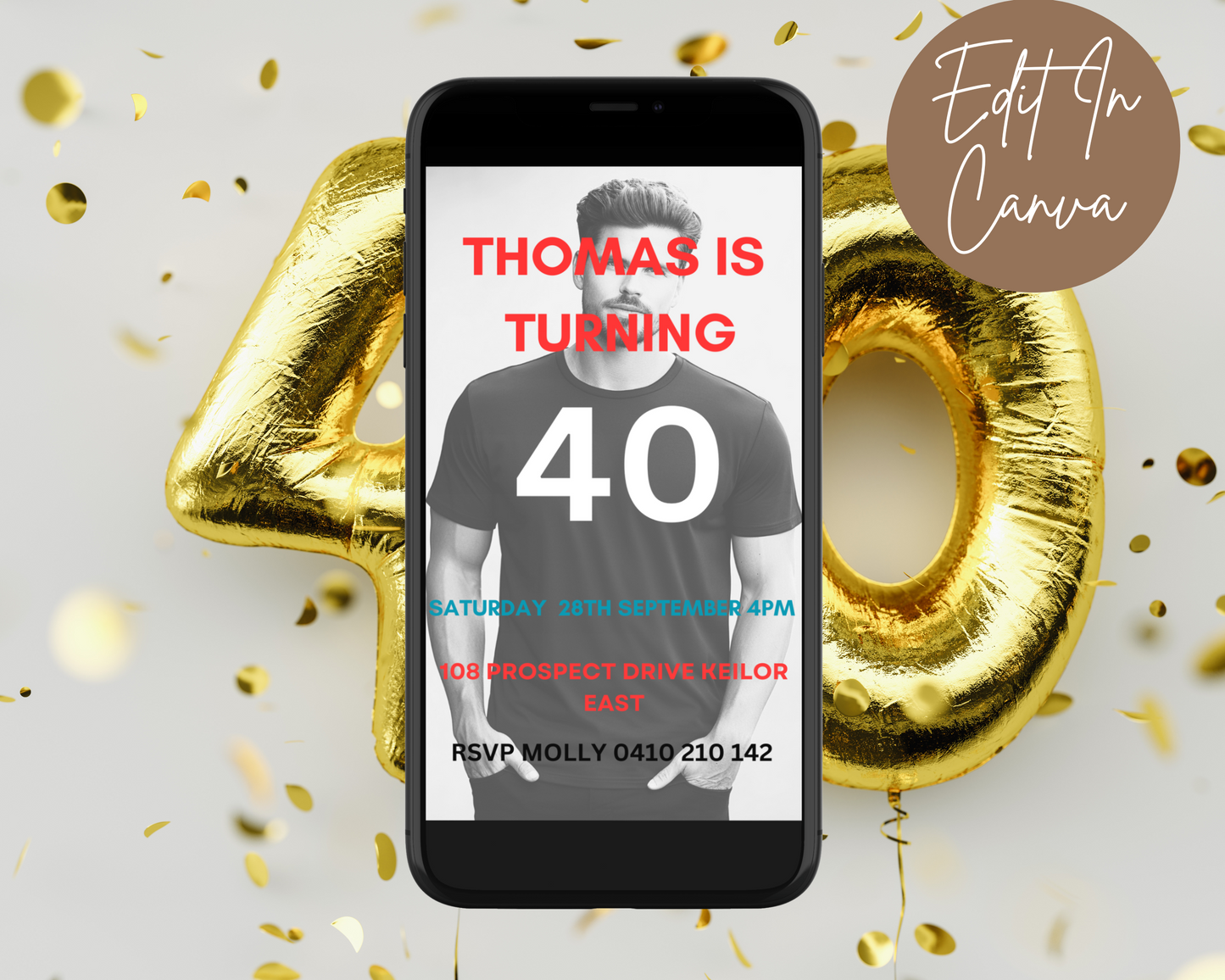 40th Birthday Invitation Classical