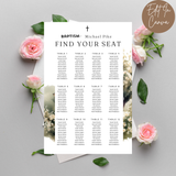 Baptism Seating Chart Male