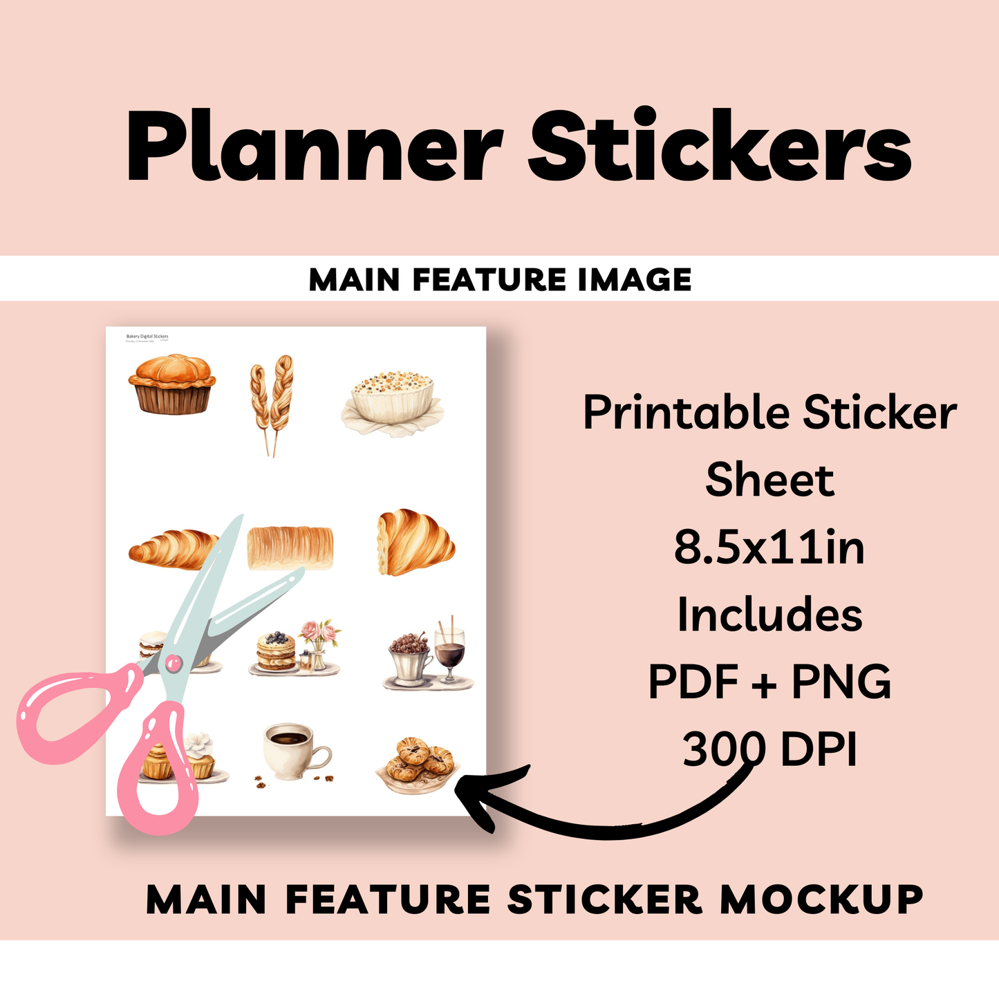 Bakery Digital Sticker Sheets