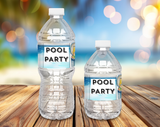 Pool Party Water Bottle Label