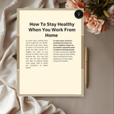 How To Stay Healthy When You Work From Home