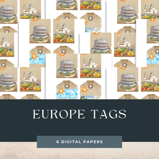 Four Europe Travel Tags