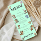1st Birthday Male Menu