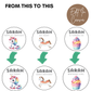 6th Birthday Party Cupcake Toppers Girl