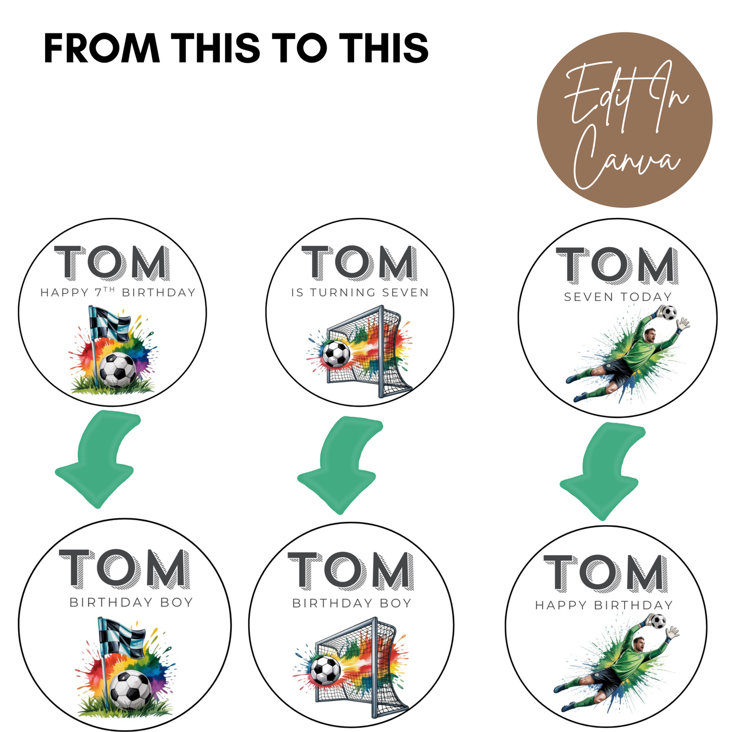 7th Birthday Cupcake Toppers Boy