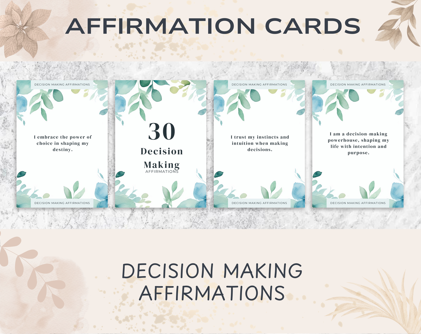 30 Decision Making Affirmation Cards