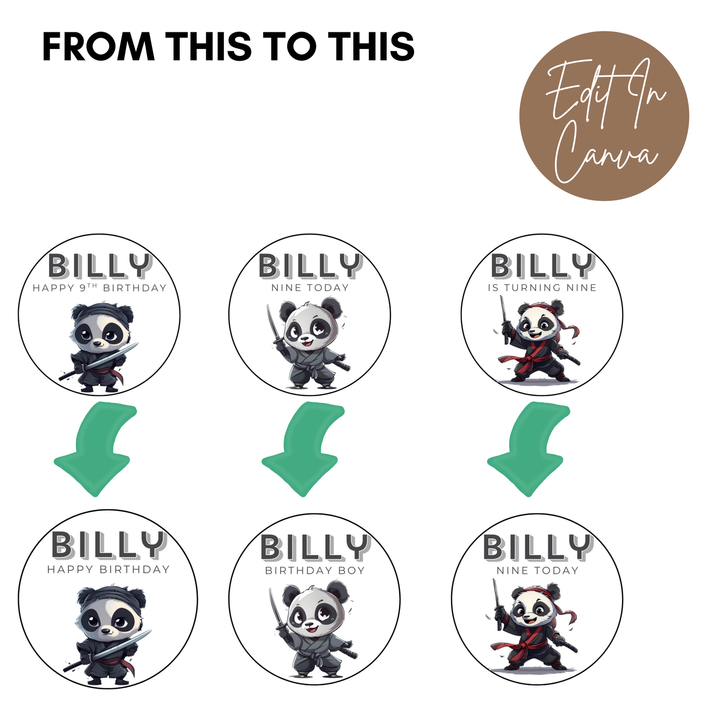 9th Birthday Cupcake Toppers Boy