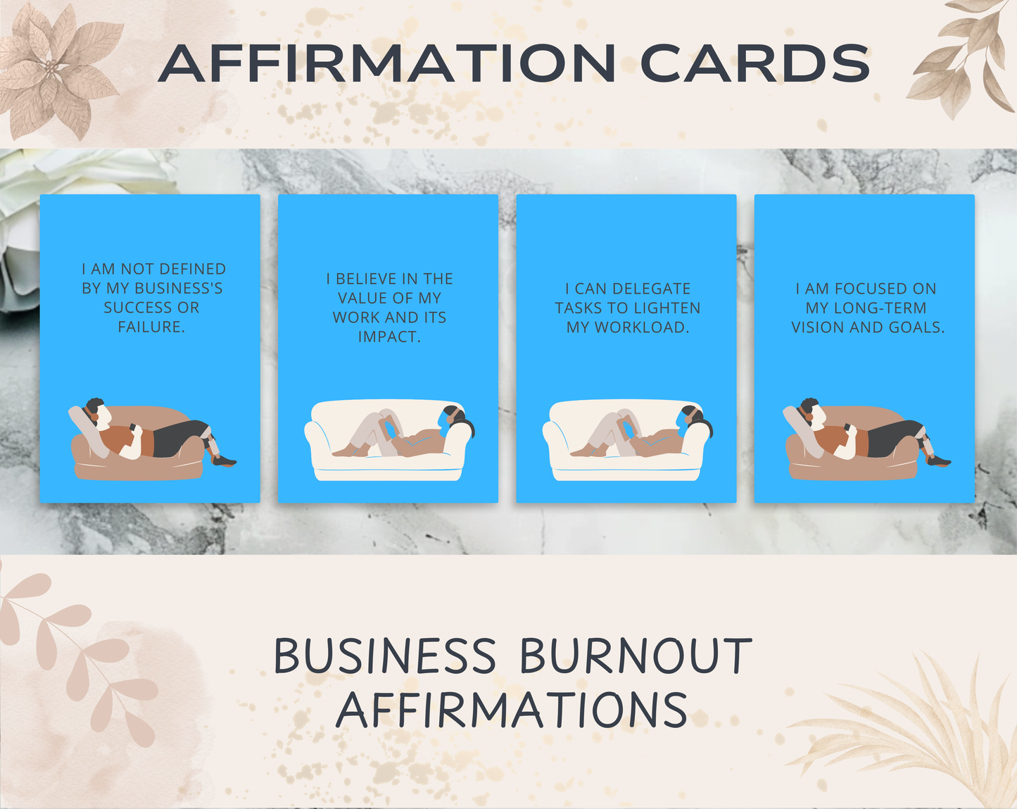 30 Business Burnout Affirmation Cards