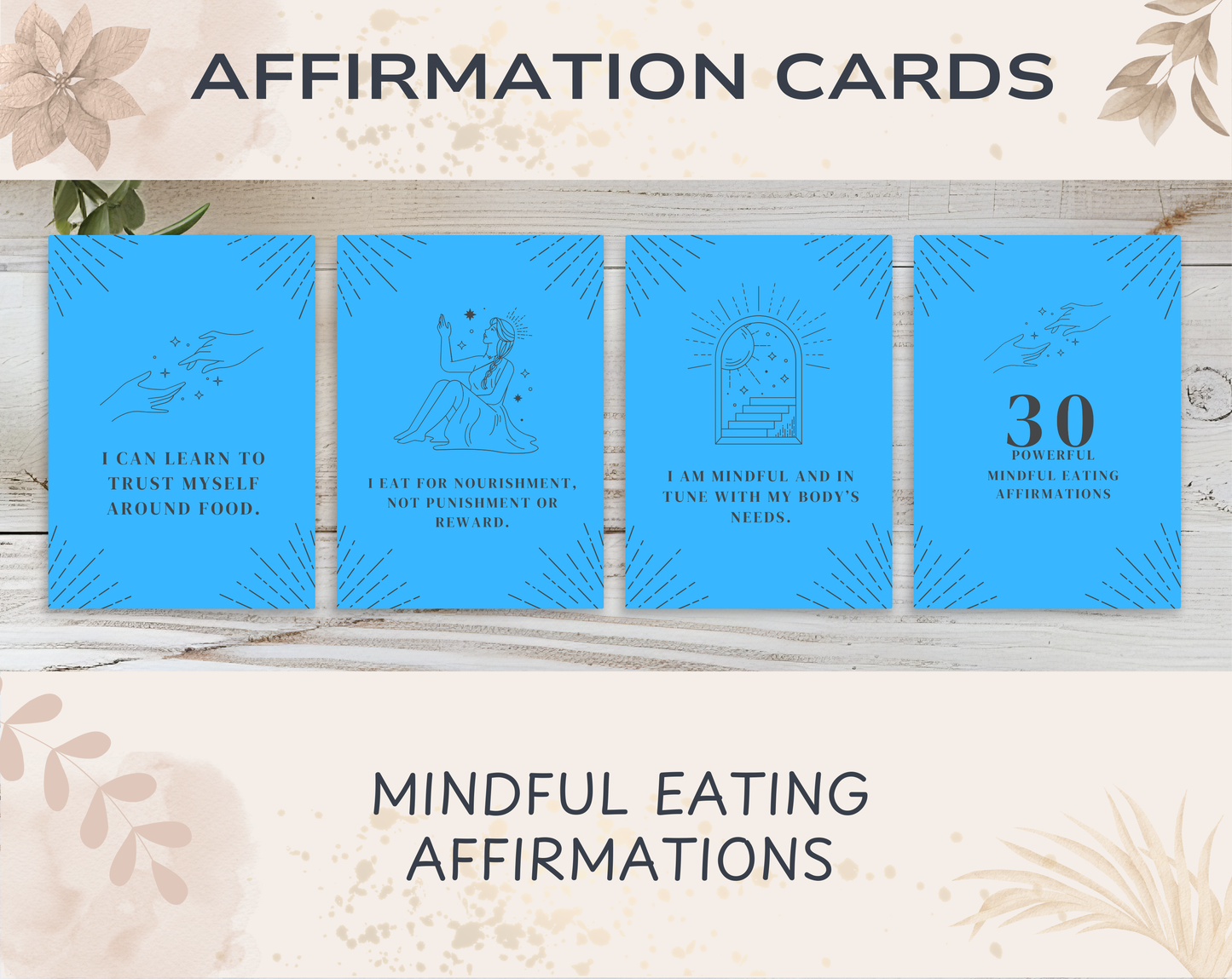 30 Mindful Eating Affirmation Cards
