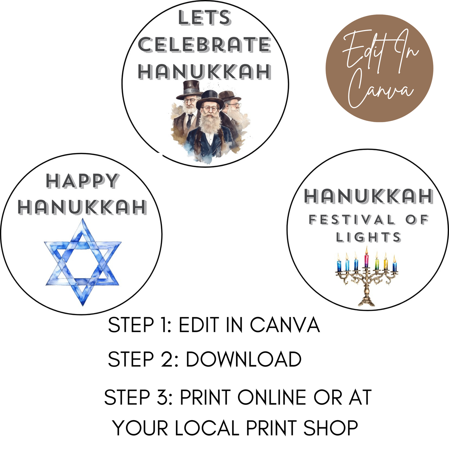 Hanukkah Cupcake Toppers