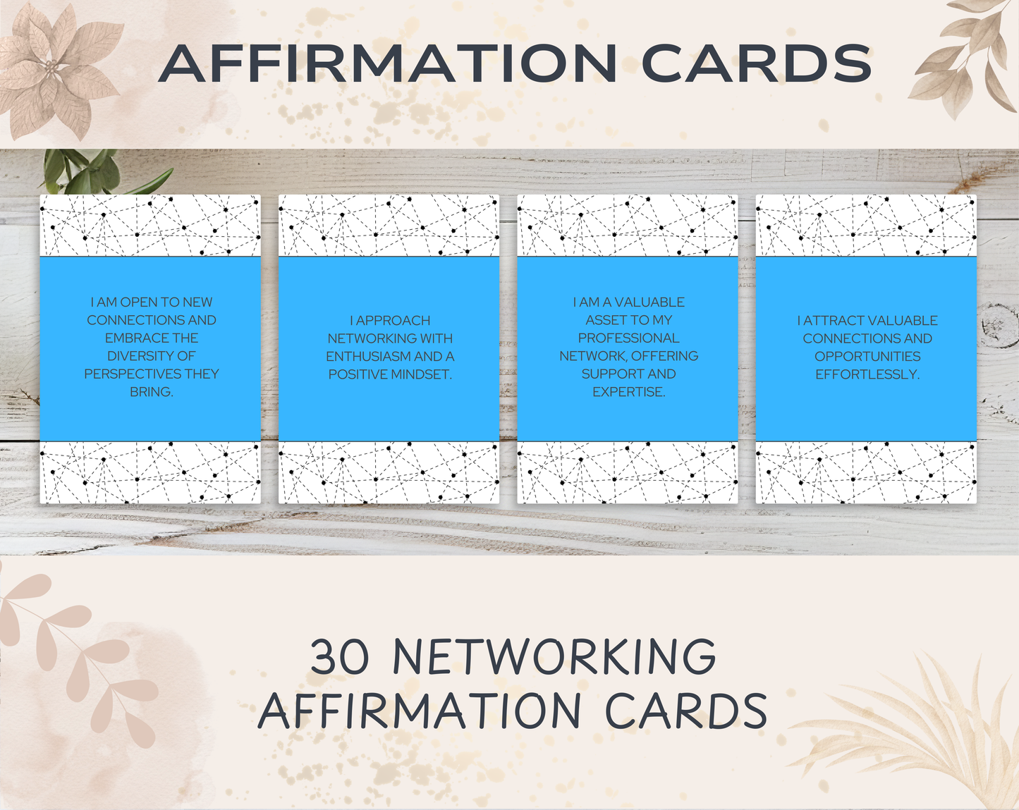30 Networking Affirmation Cards