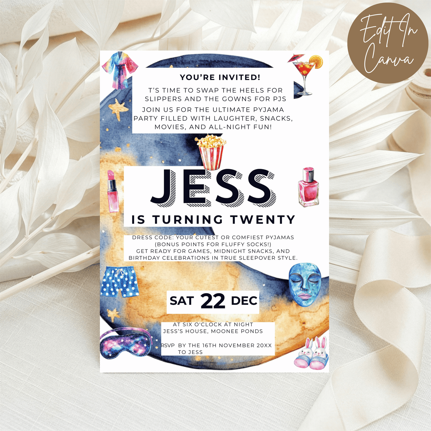 20th Birthday Invitation