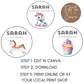 6th Birthday Party Cupcake Toppers Girl