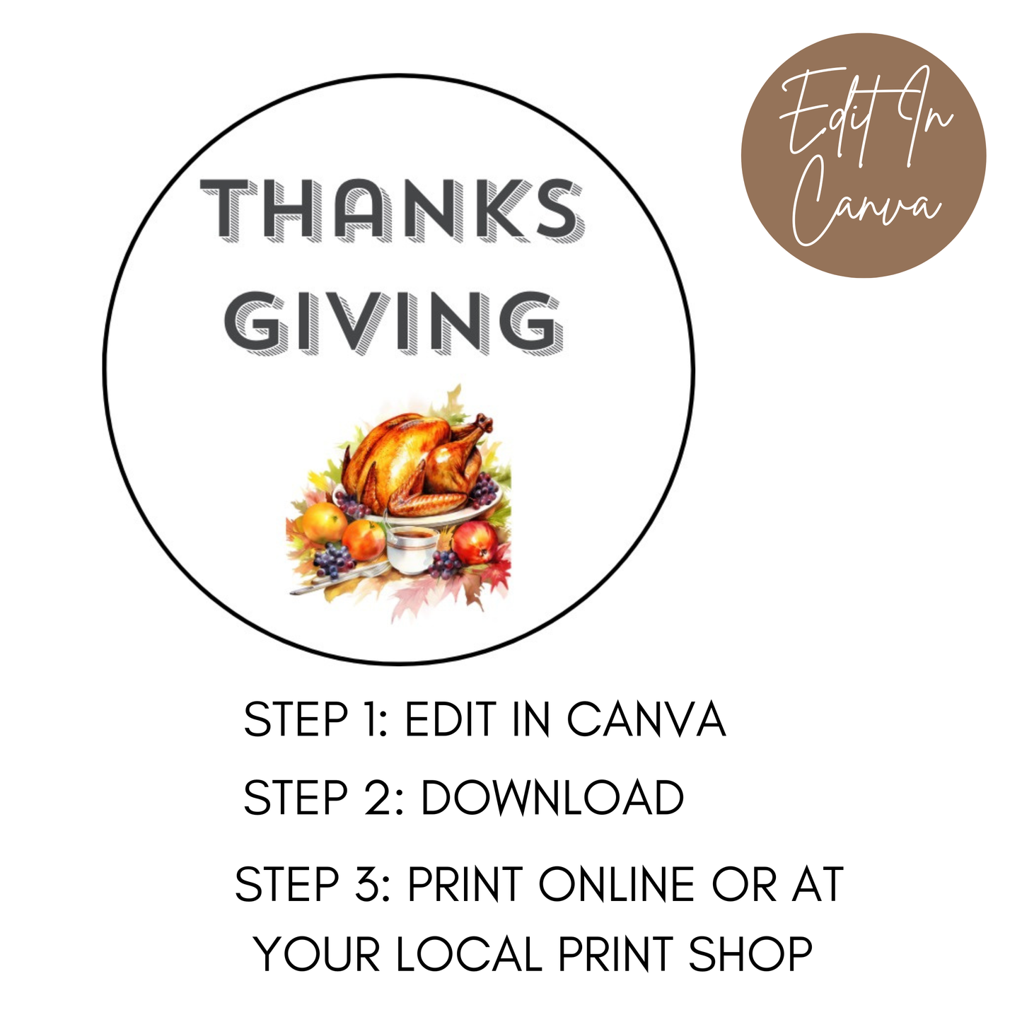 Thanksgiving Cupcake Topper