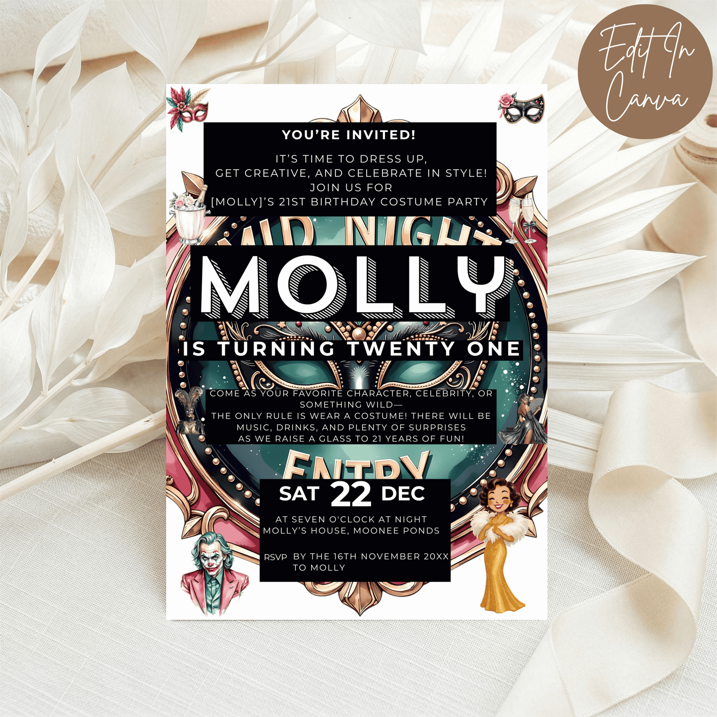 21st Birthday Invitation Female