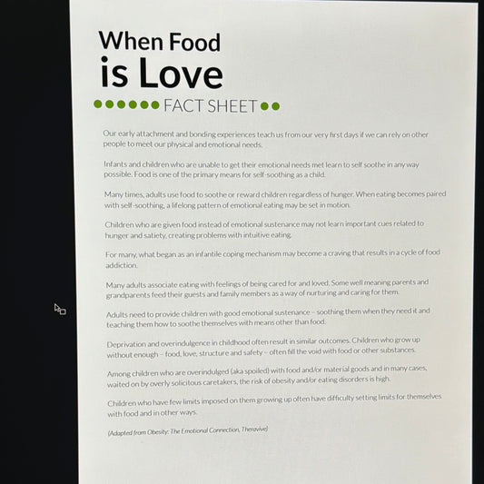 When Food Is Love Fact Sheet