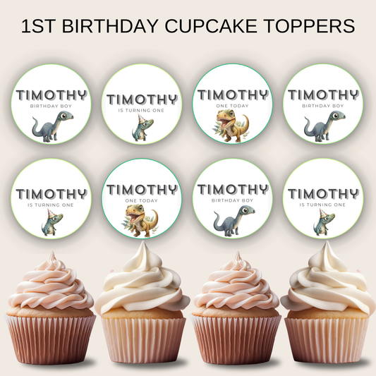 1st Birthday Cupcake Toppers Boy