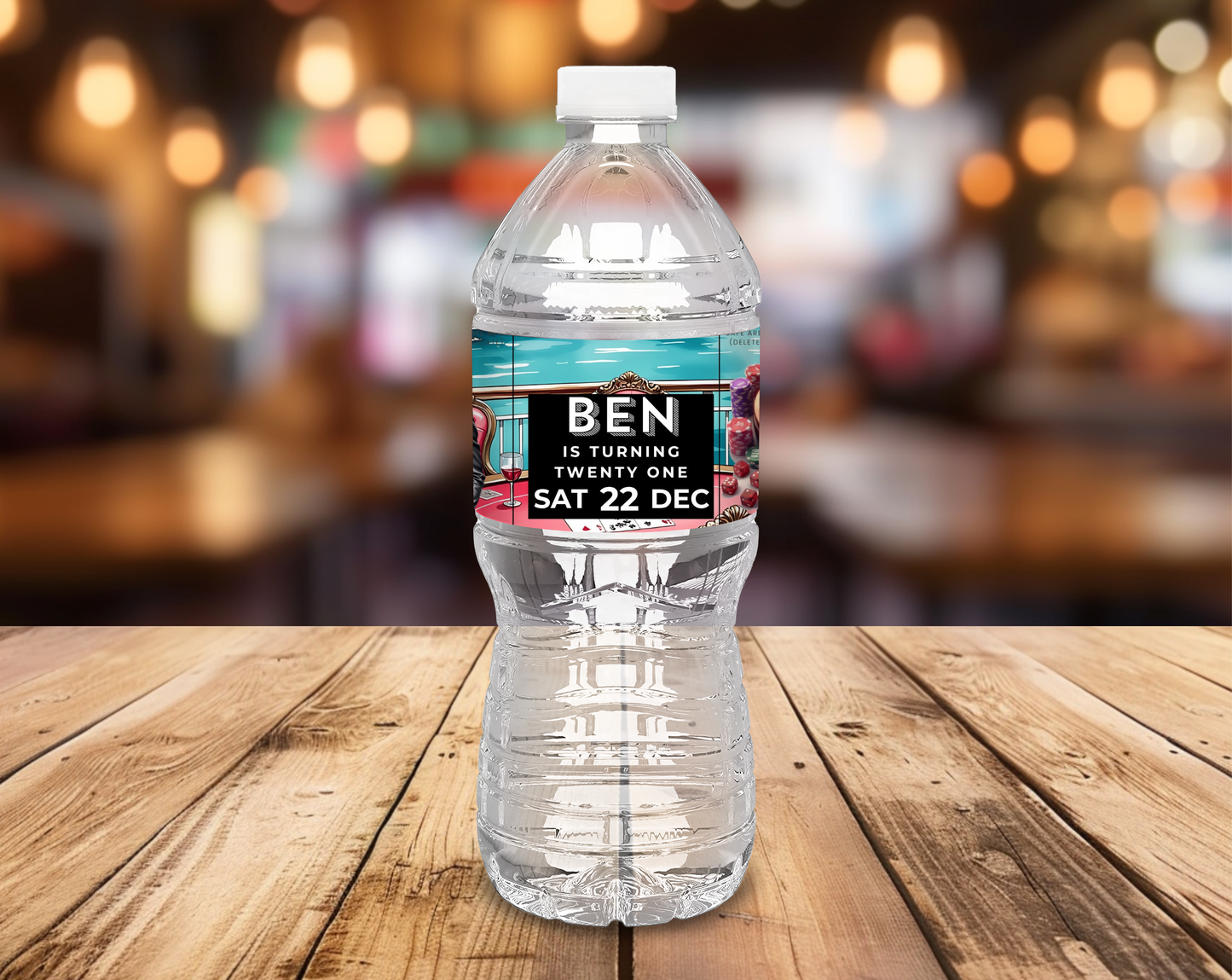 21st Birthday Water Bottle Label Male