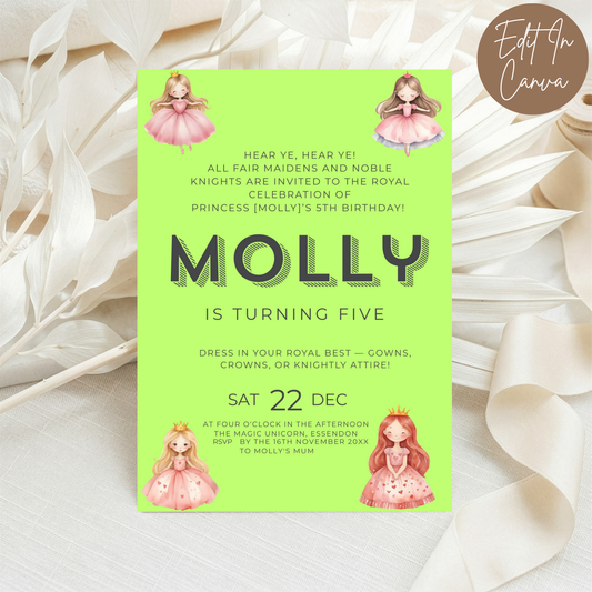 5th Birthday Invitation Female