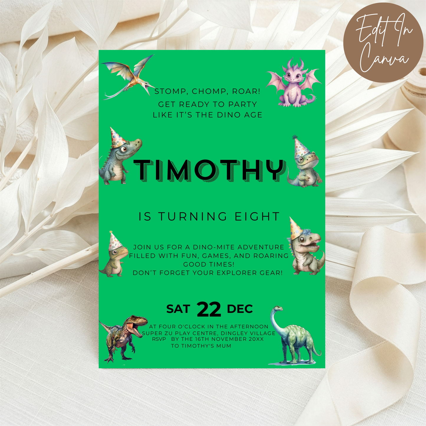 8th Birthday Invitation Male