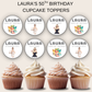50th Birthday Cupcake Toppers Woman