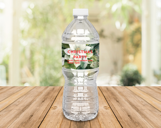 Christmas Party Water Bottle Label