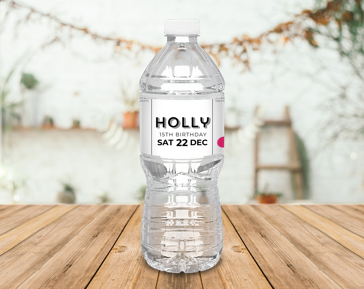 15th Birthday Water Bottle Label Female