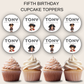 5th Birthday Cupcake Toppers Boy