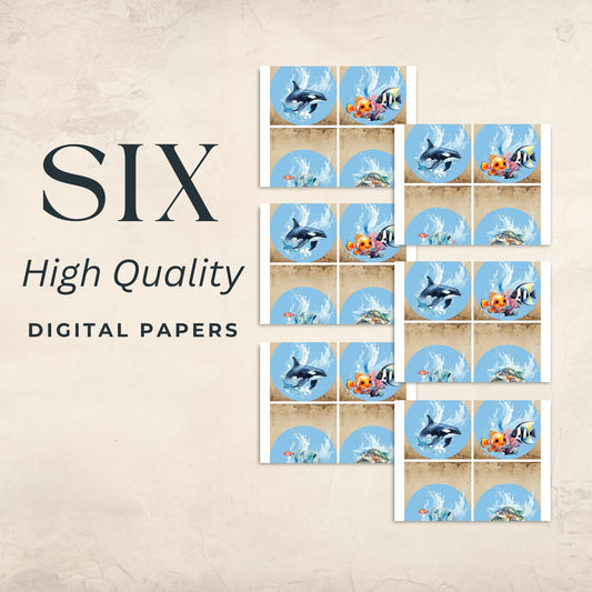 Sea Animals Cards Portrait