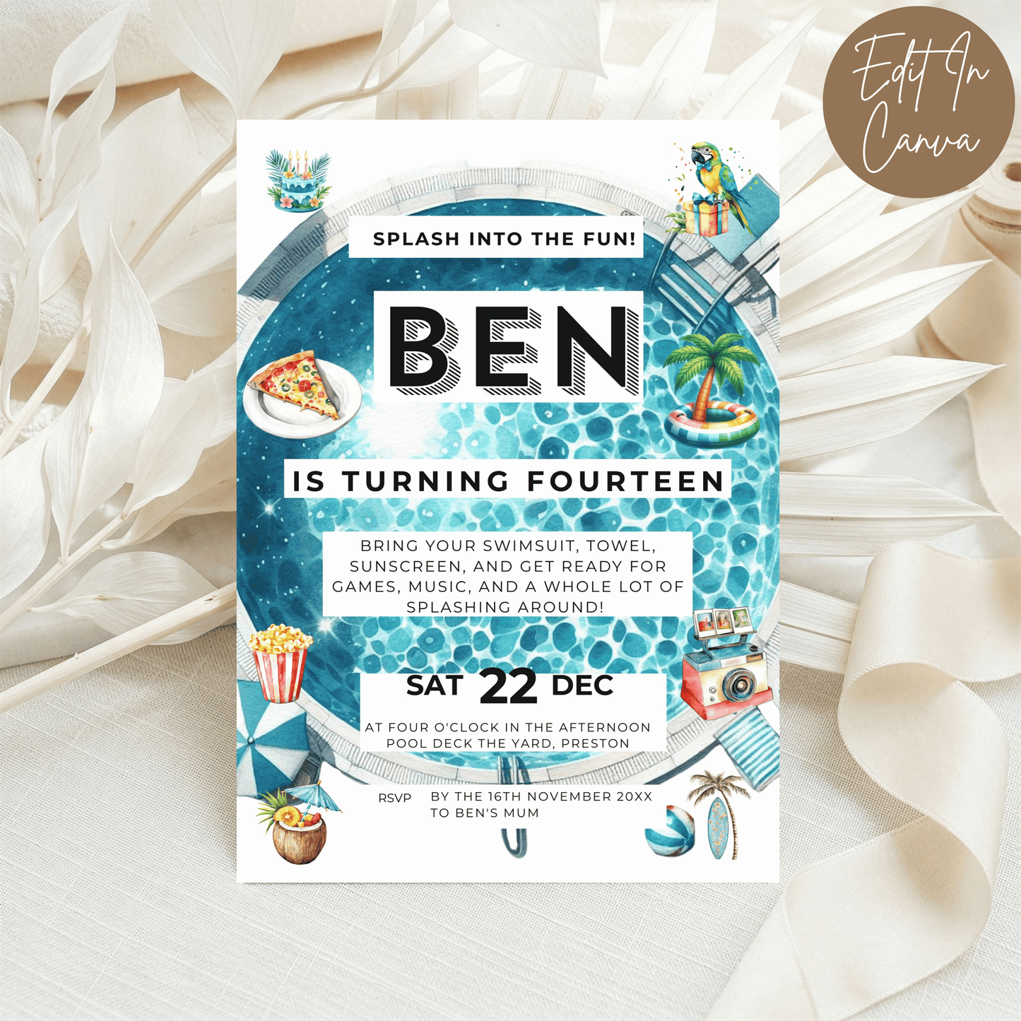 14th Birthday Invitation