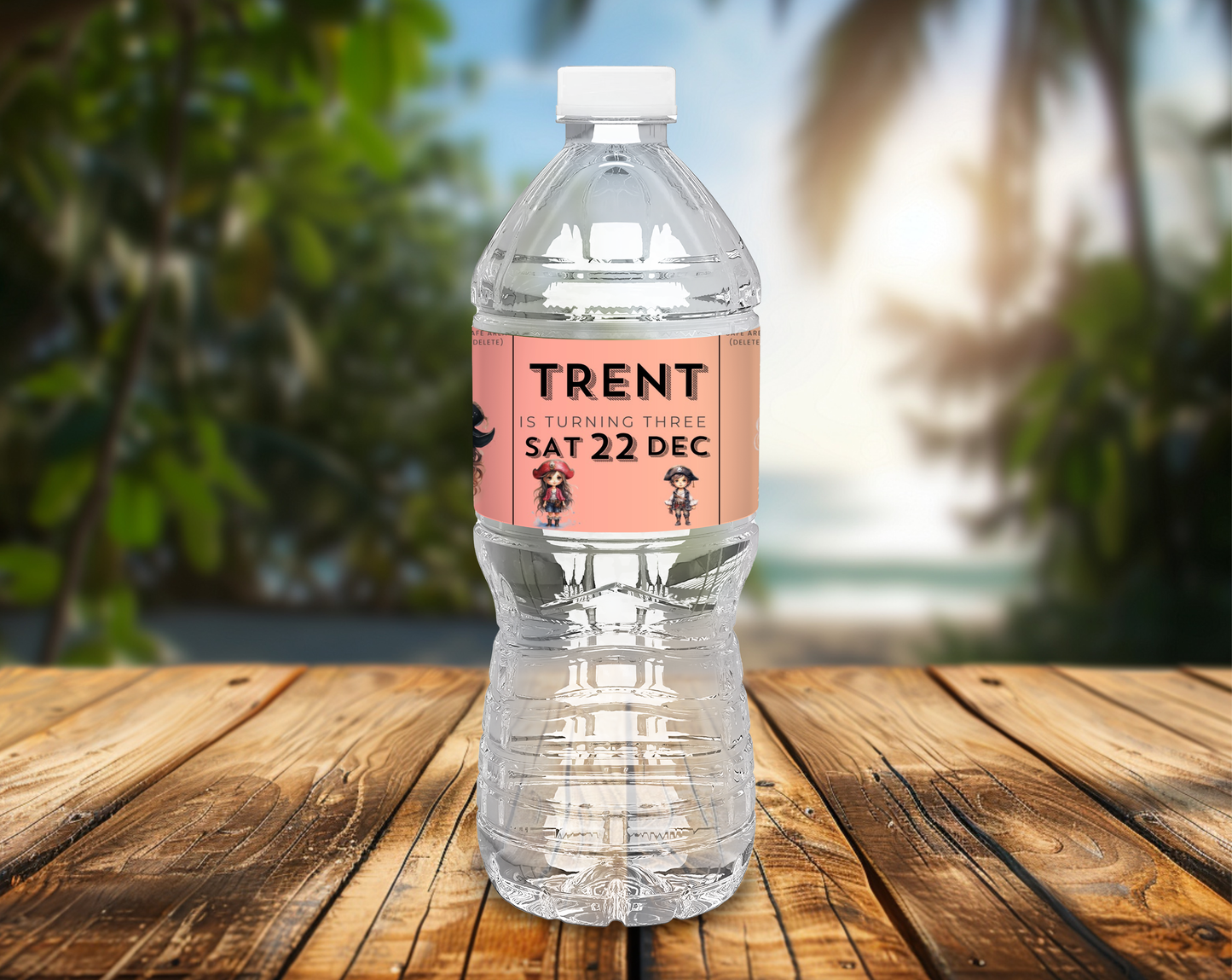 3rd Birthday Water Bottle Label Male
