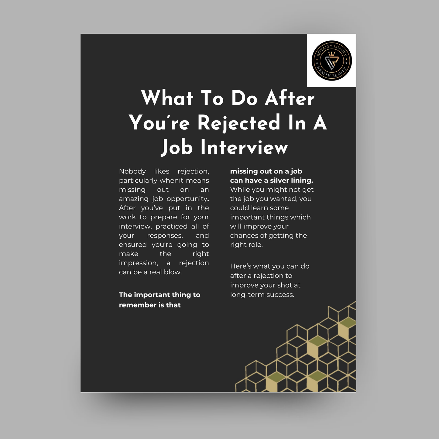 What To Do After You're Rejected In A Job Interview