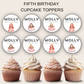 5th Birthday Cupcake Toppers Girl