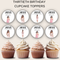 30th Birthday Cupcake Toppers Woman