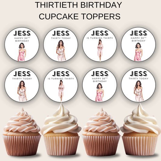 30th Birthday Cupcake Toppers Woman