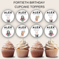 40th Birthday Cupcake Toppers Man