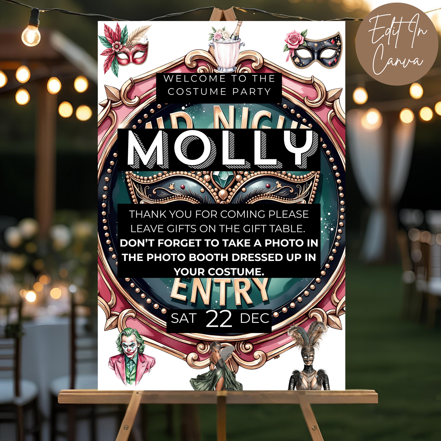 21st Birthday Welcome Sign Female