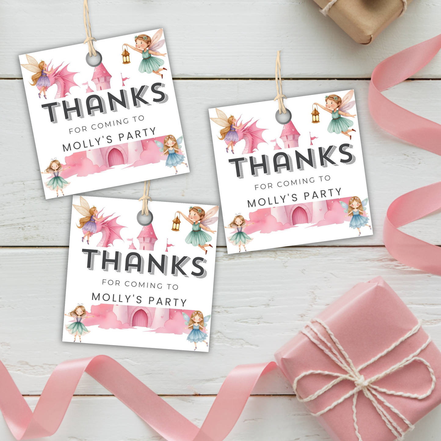 8th Birthday Thank You Tag Girl