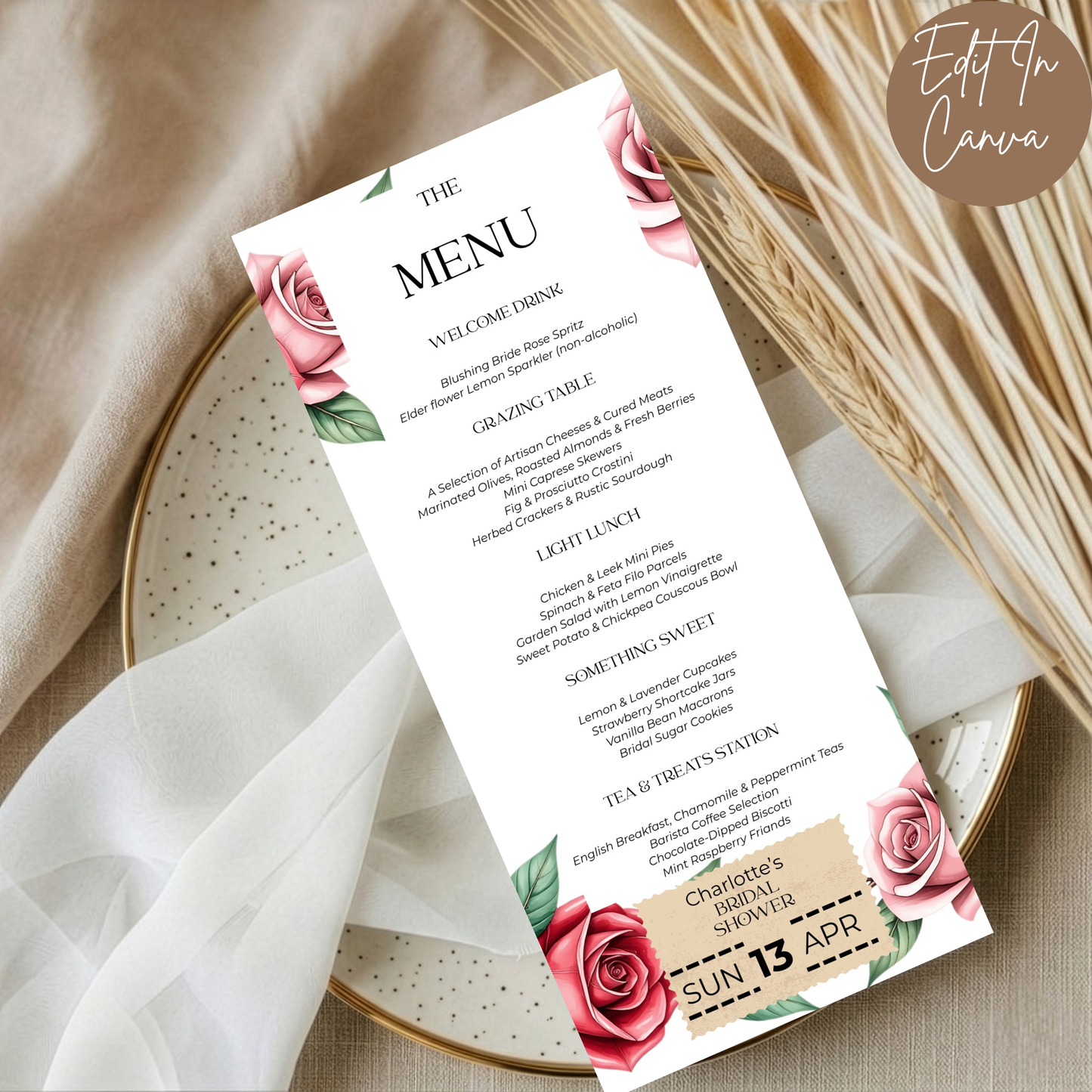 Bridal Shower Menu