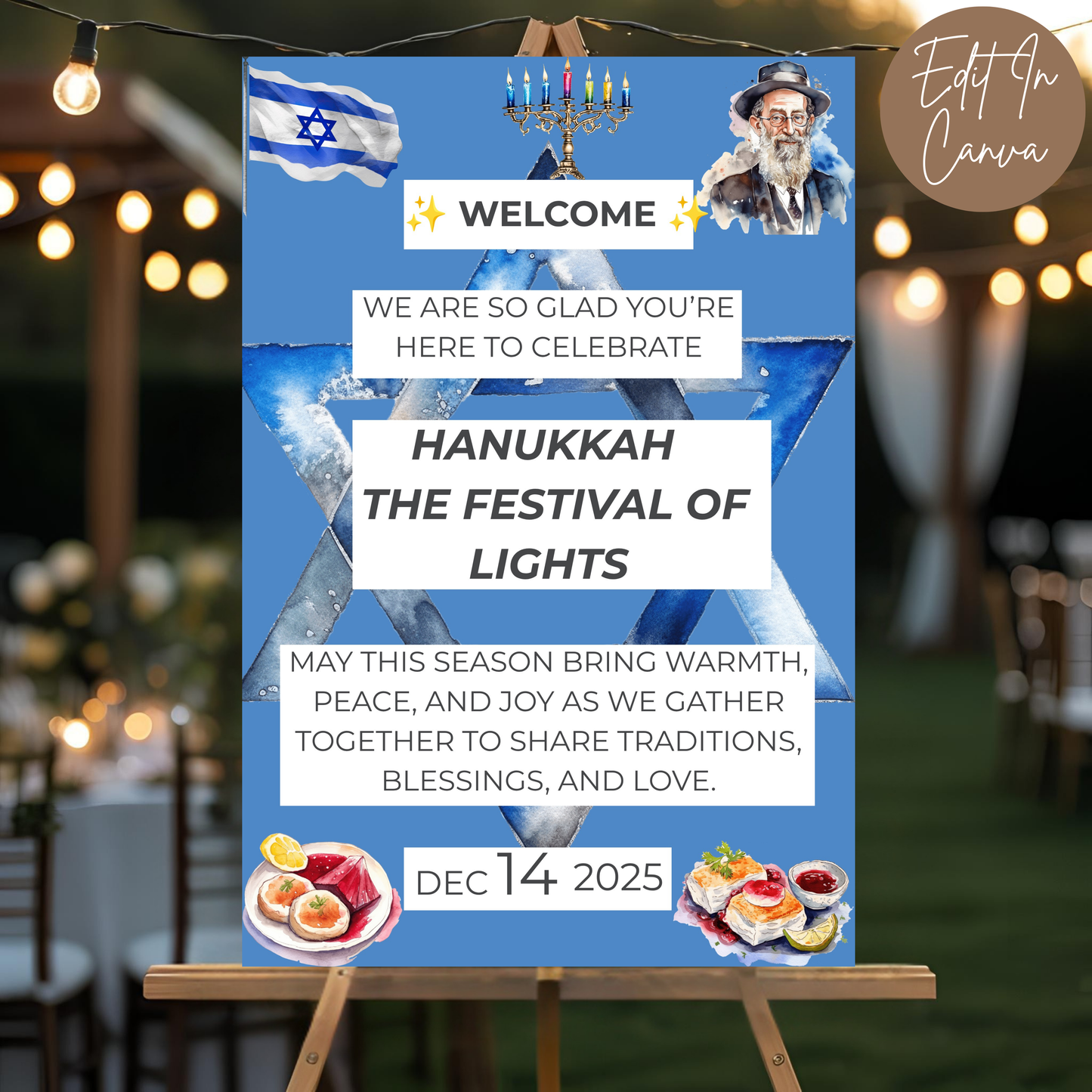 Hanukkah Welcome Sign