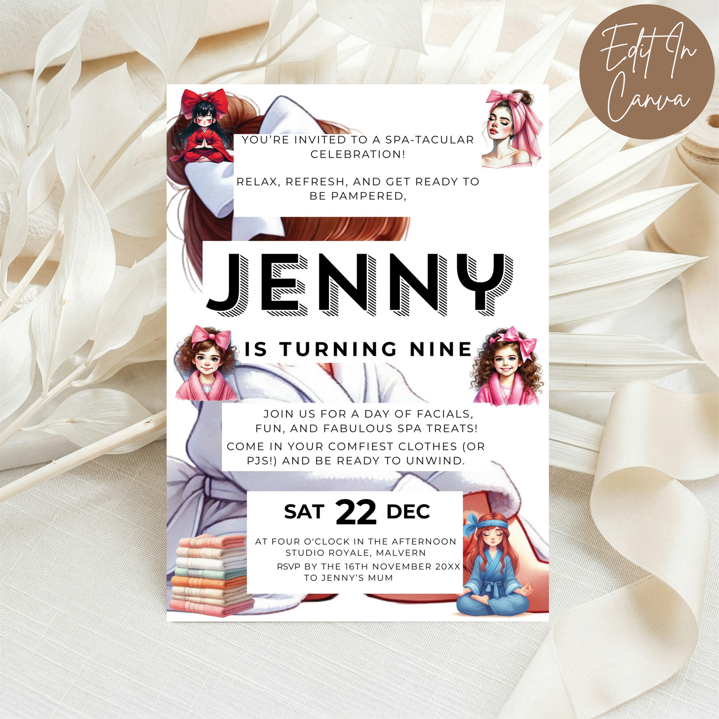 9th Birthday Invitation Female
