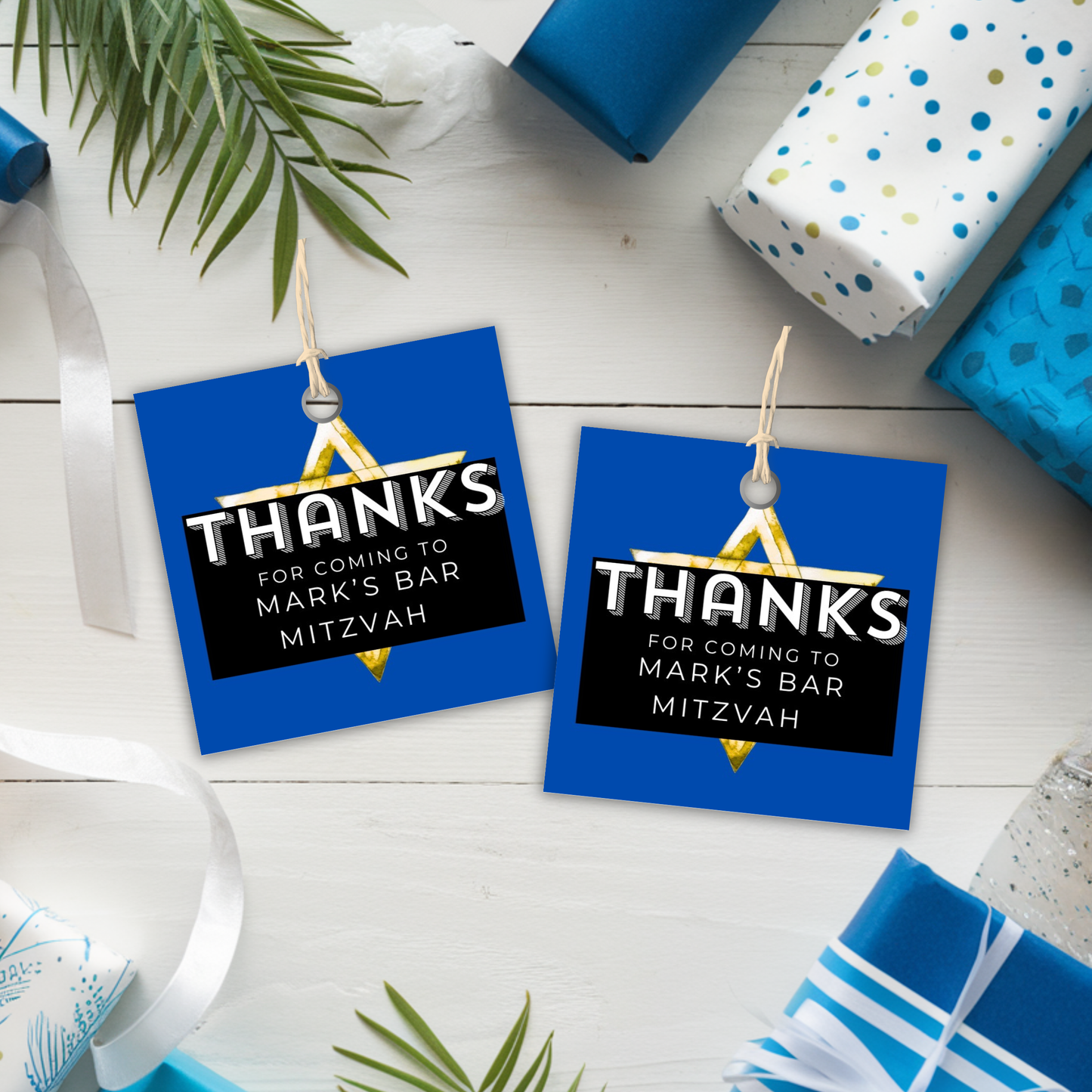 Bar Mitzvah Thank You Tag