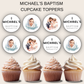 Baptism Cupcake Topper Boy