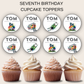 7th Birthday Cupcake Toppers Boy